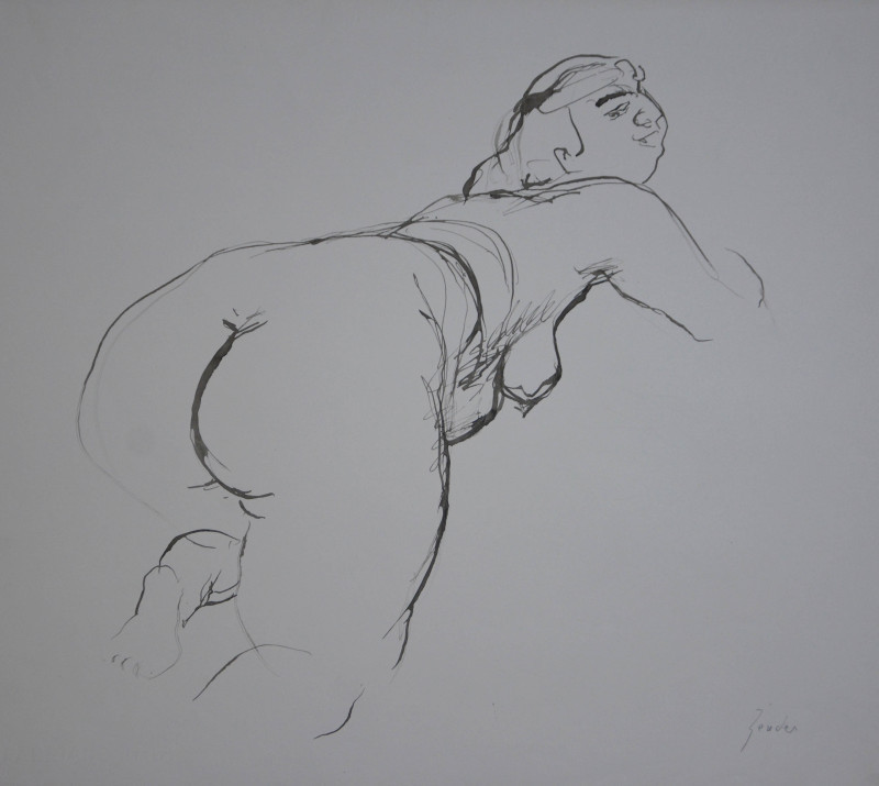 Skizze, liegender Akt