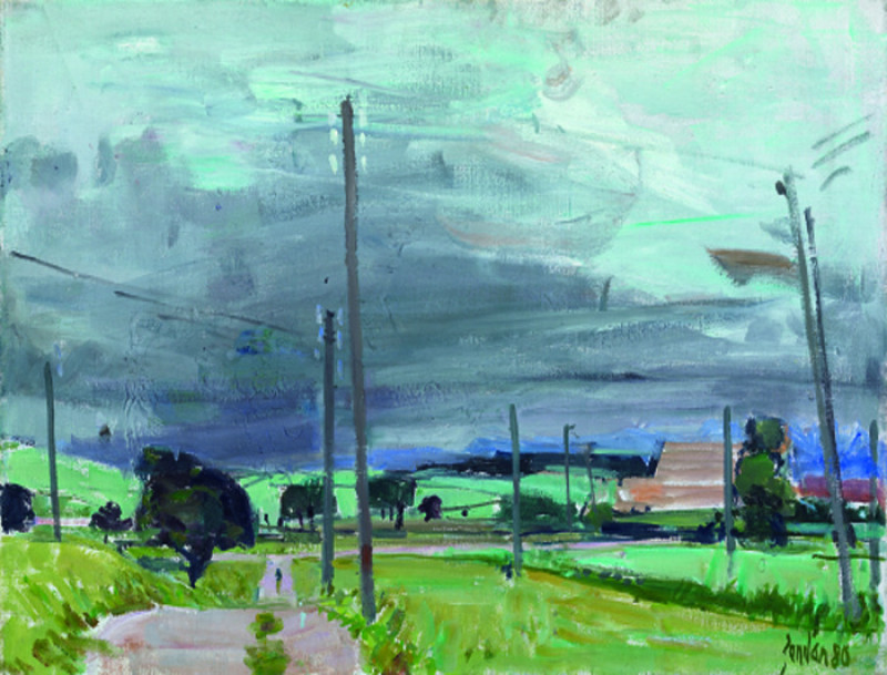 Blick über die Felder, Oberwil, 1980