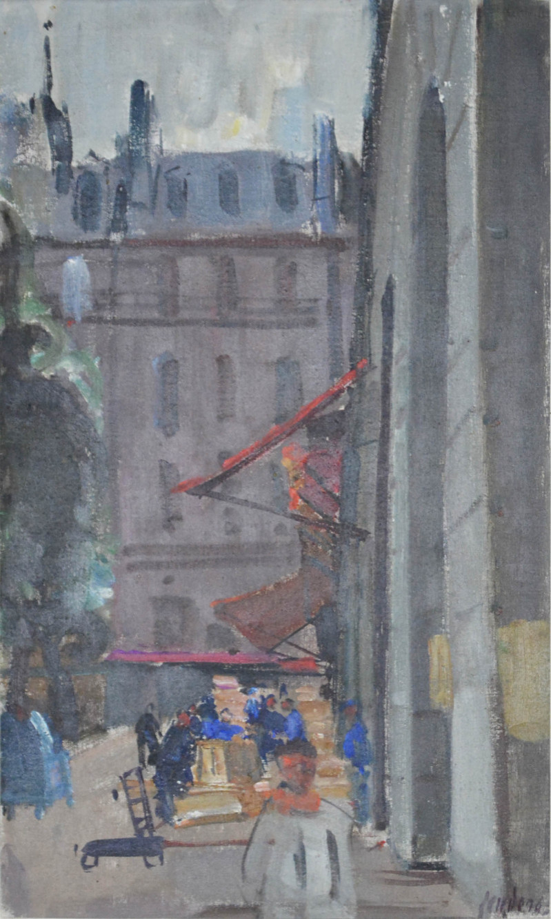 Strassenszene mit Bistro, 1963.