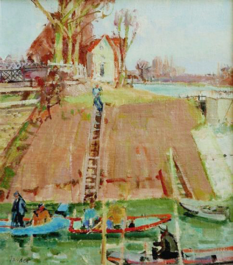 Arbeiten an der Schleuse