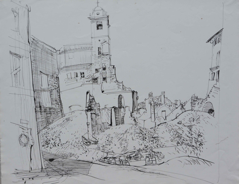 Skizze, Kirchenruine