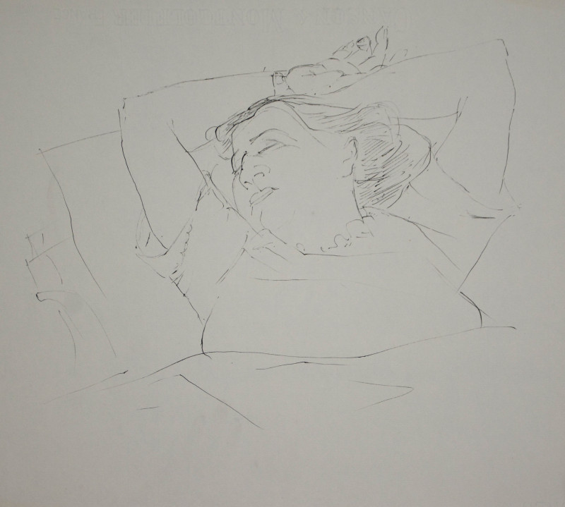 Halbporträt einer schlafenden Frau