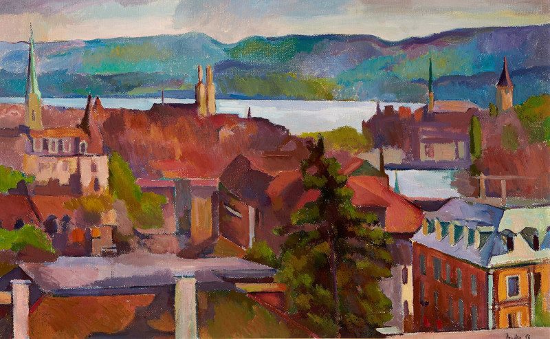 Blick über die Zürcher Altstadt, 1956