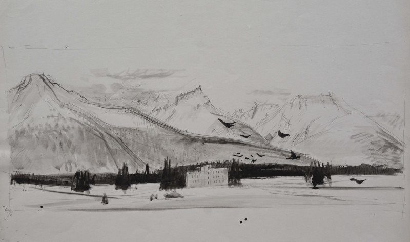 Berglandschaft mit Sanatorium