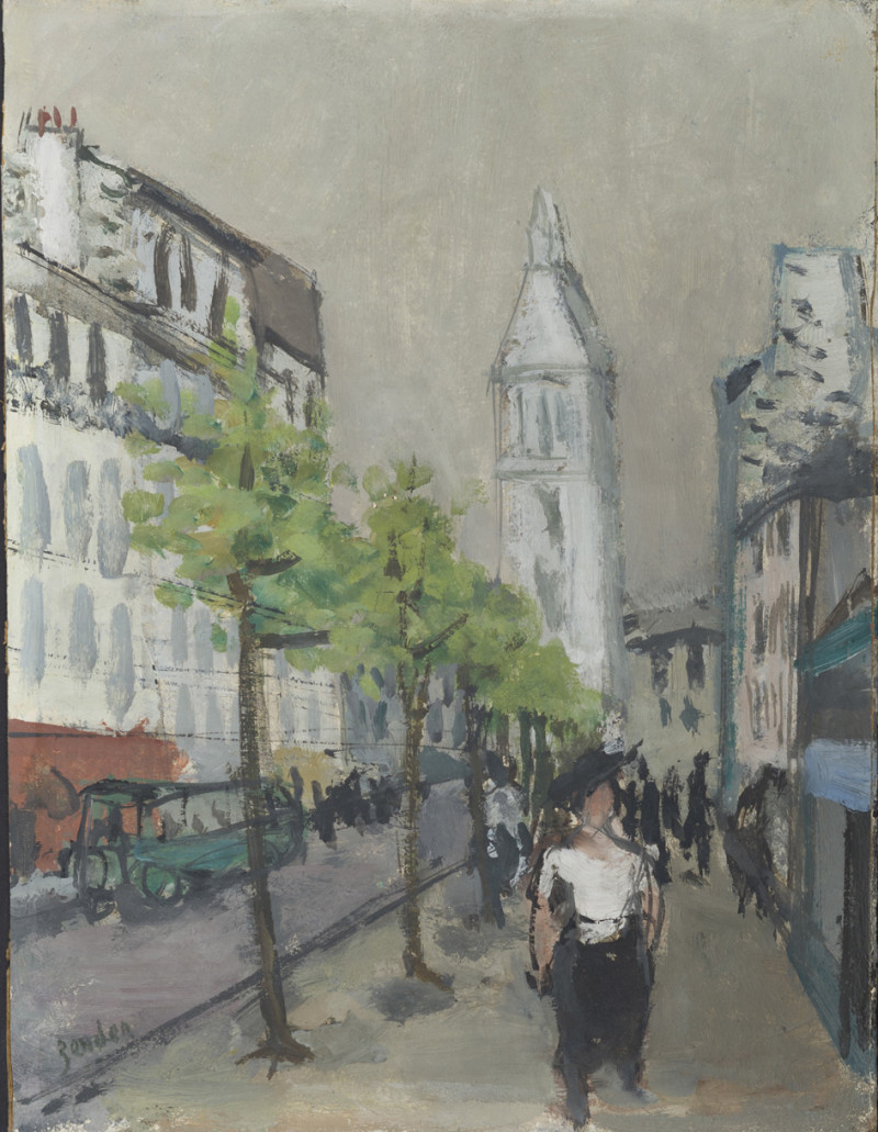 Strassenszene vor Place Alésia mit Figurenstaffage, 1938 - 1940