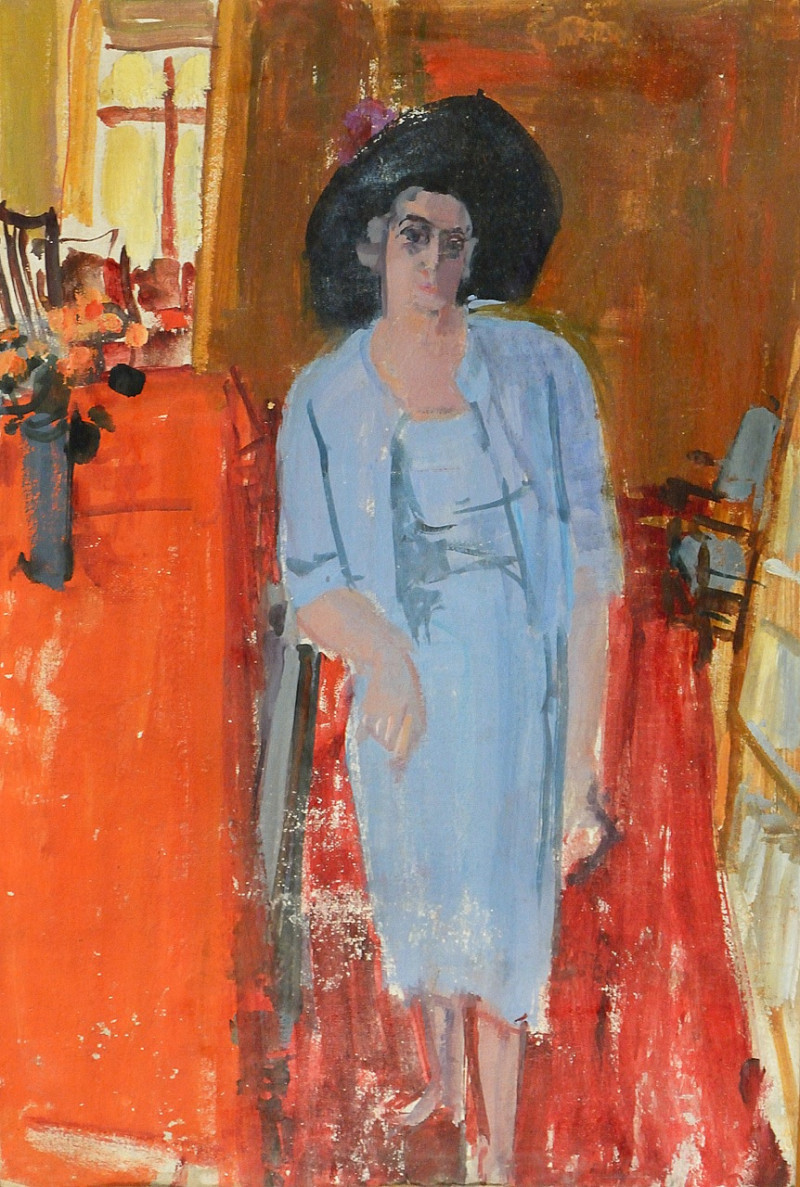 Studie von Nelly neben Tisch