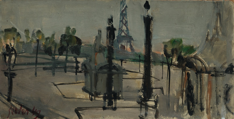 Menschenleerer Platz, Paris 1949