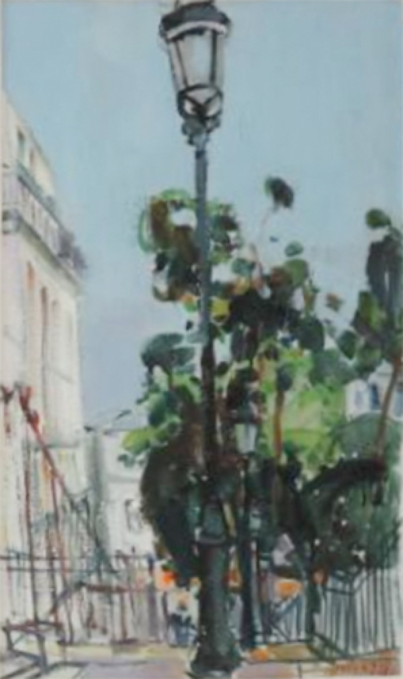 Strassenlaterne in einem Pariser Quartier, 1974