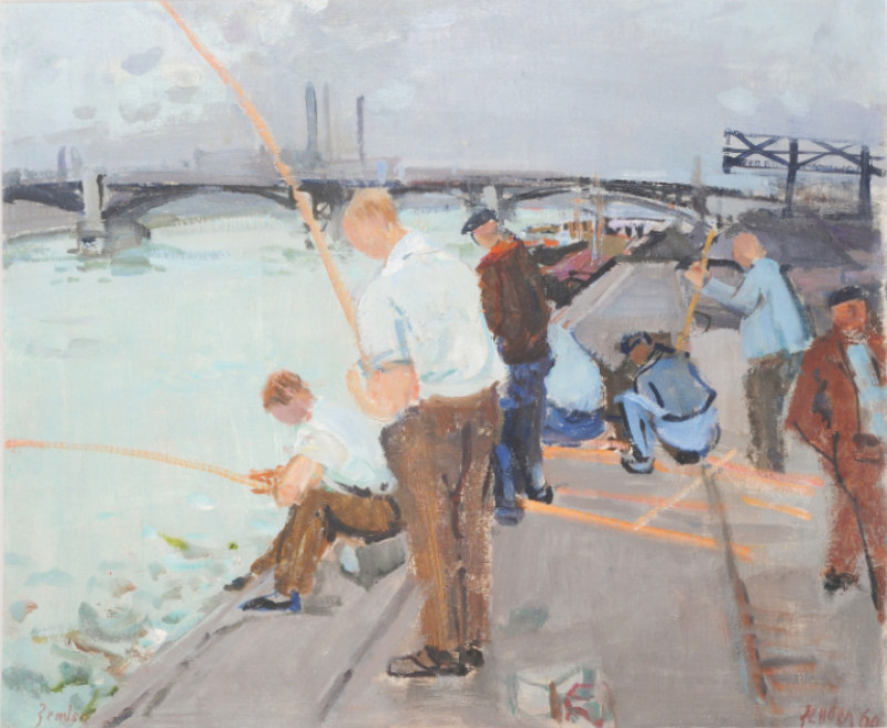 Angler am Ufer der Seine, 1969