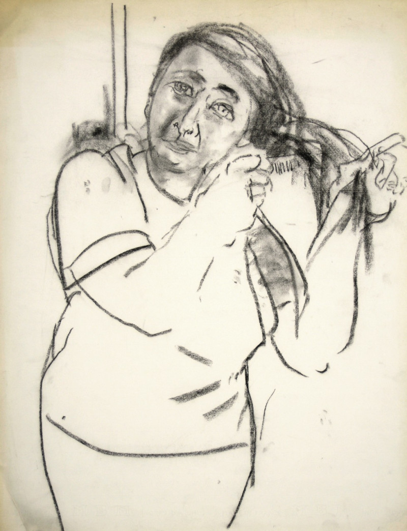 Porträt einer sich kämmenden Frau