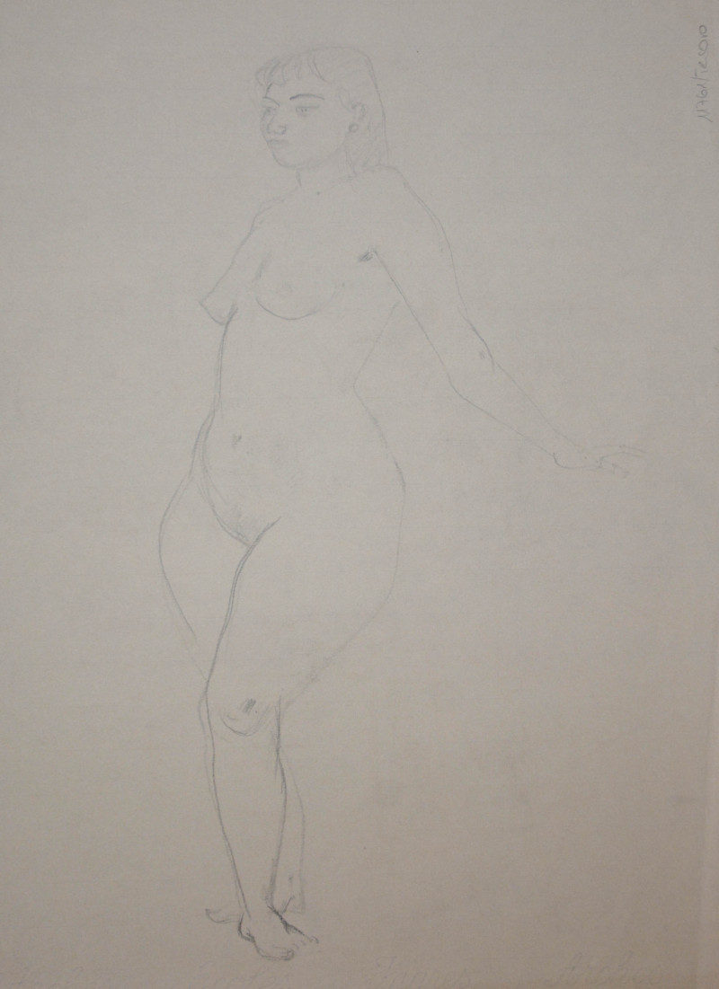 Stehender Halbakt, verso Aktstudie