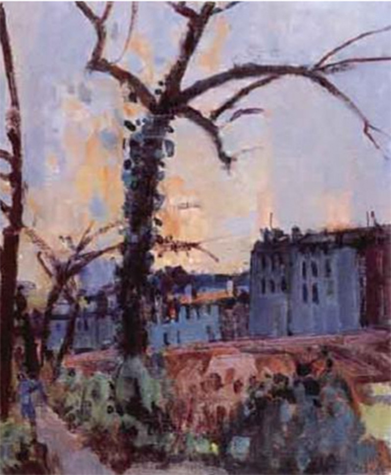 Nächtliche Stadtansicht.