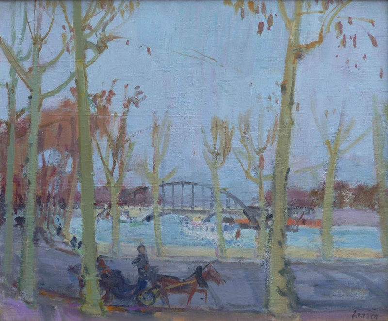 Kutschenfahrt im Herbst an der Seine