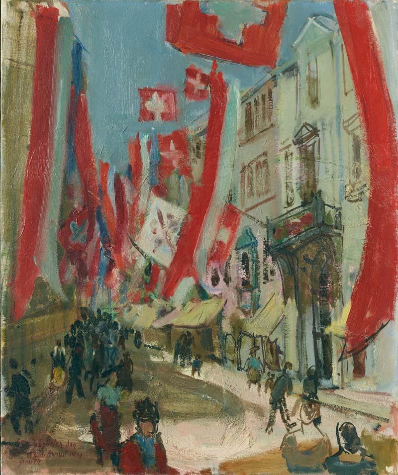 Winterthur beflaggt zur 650 Jahre Eidgenossenschaft, 1941