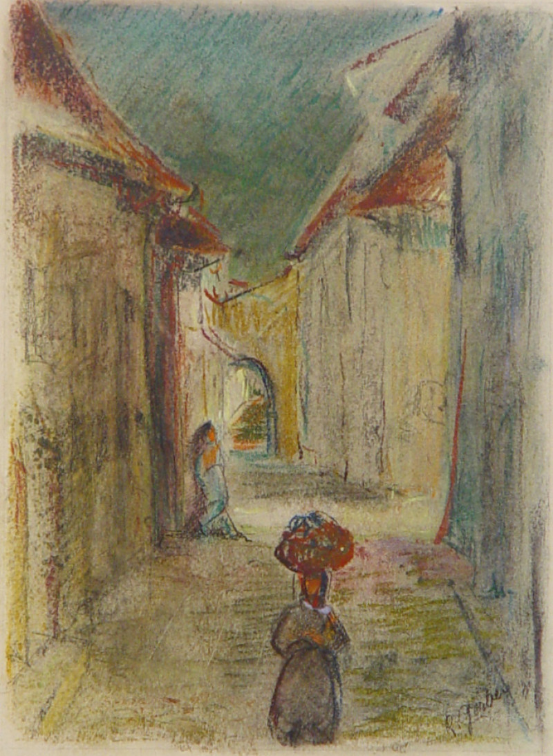 Nordafrikanische Gasse mit Figurenstaffage