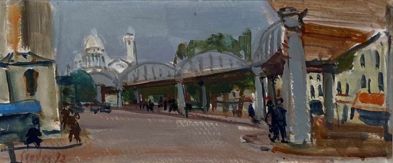 Strassenszene in Paris mit Blick auf den Montmartre, 1972