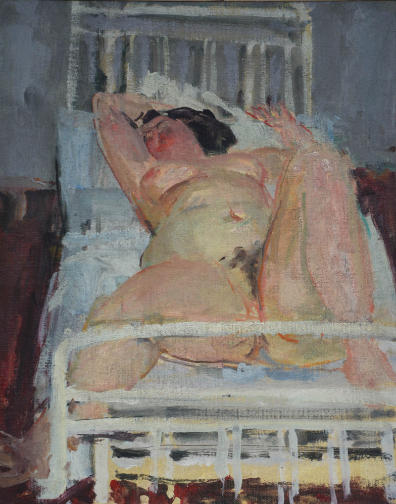 Akt im Bett liegend, um 1950