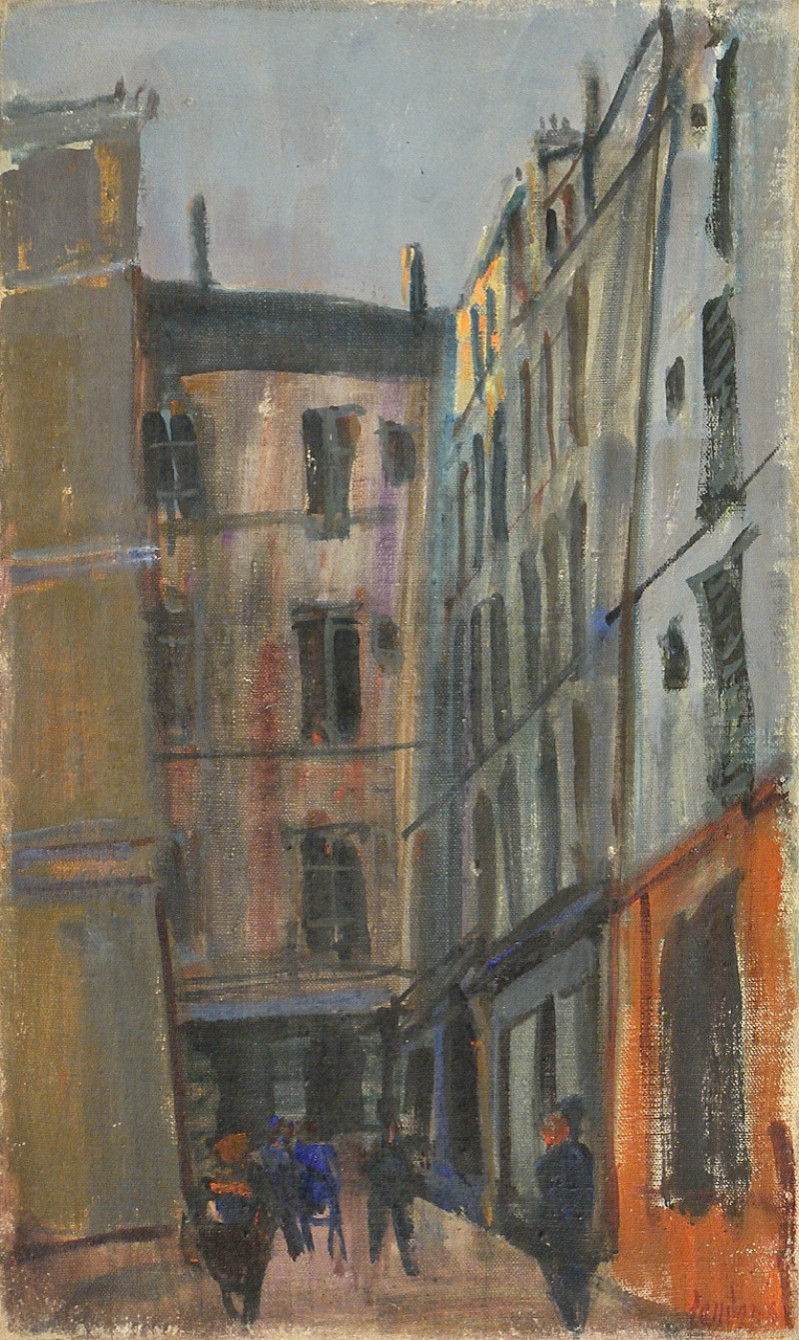 Häuserzeile mit Personenstaffage, 1967