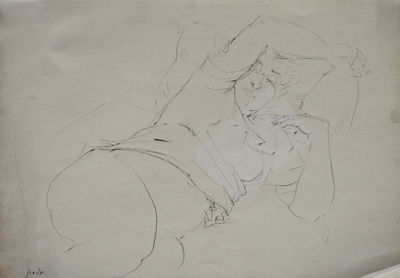 Weiblicher schlafender Halbakt