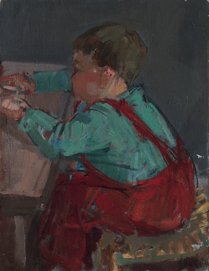 Der Knirps, der Kindergärtner Jean-Claude Zehnder am Tisch spielend, Winterthur ca