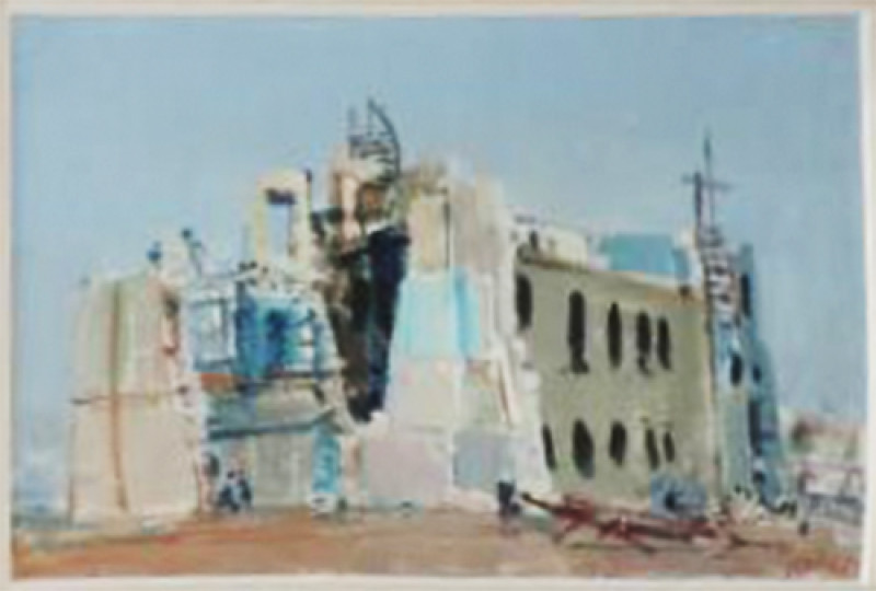 Bauruine in den Banlieus von Paris, 1969.