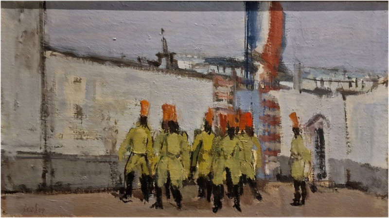 Innenhof mit Soldaten