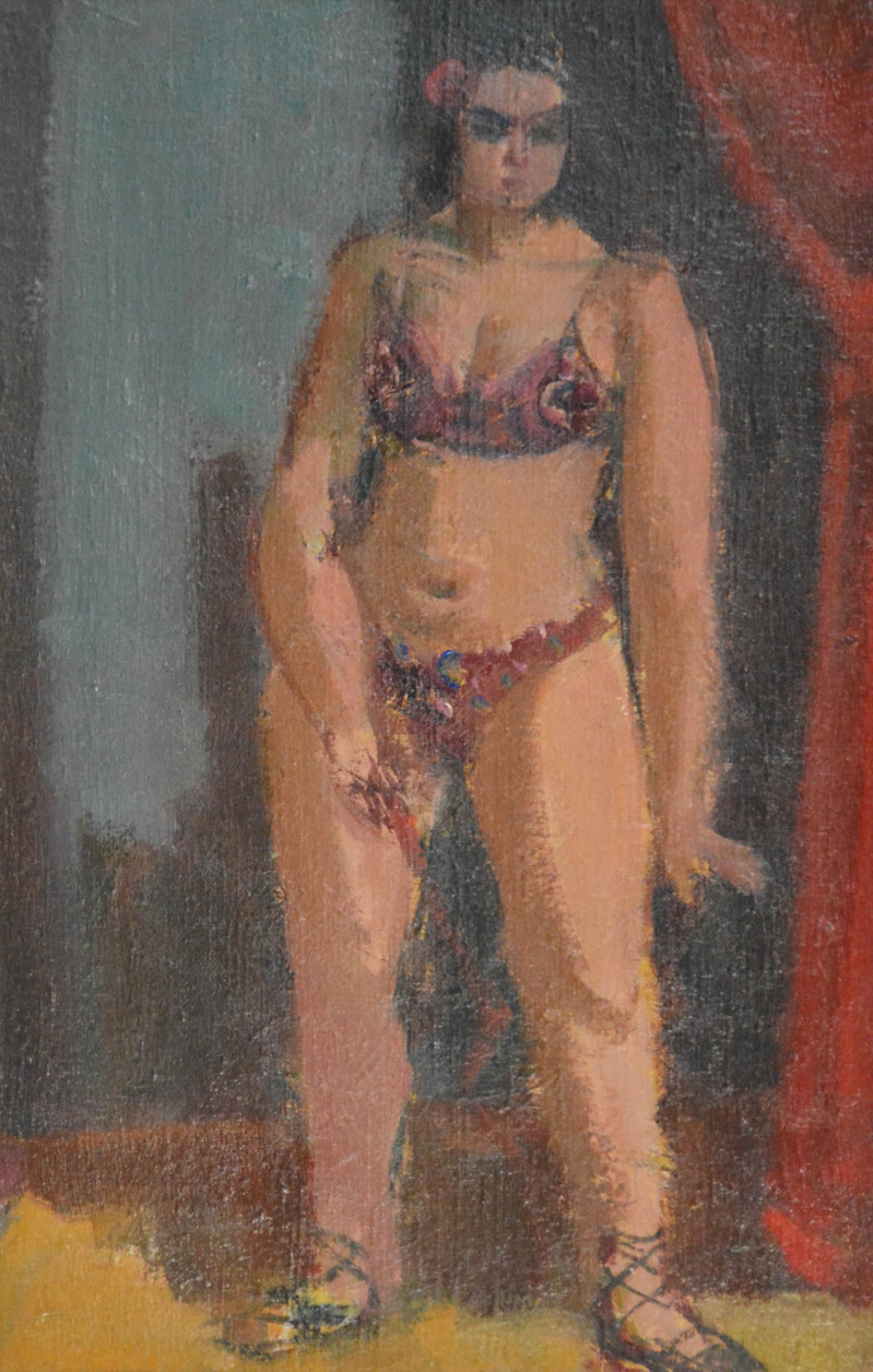 Dame in Unterwäsche