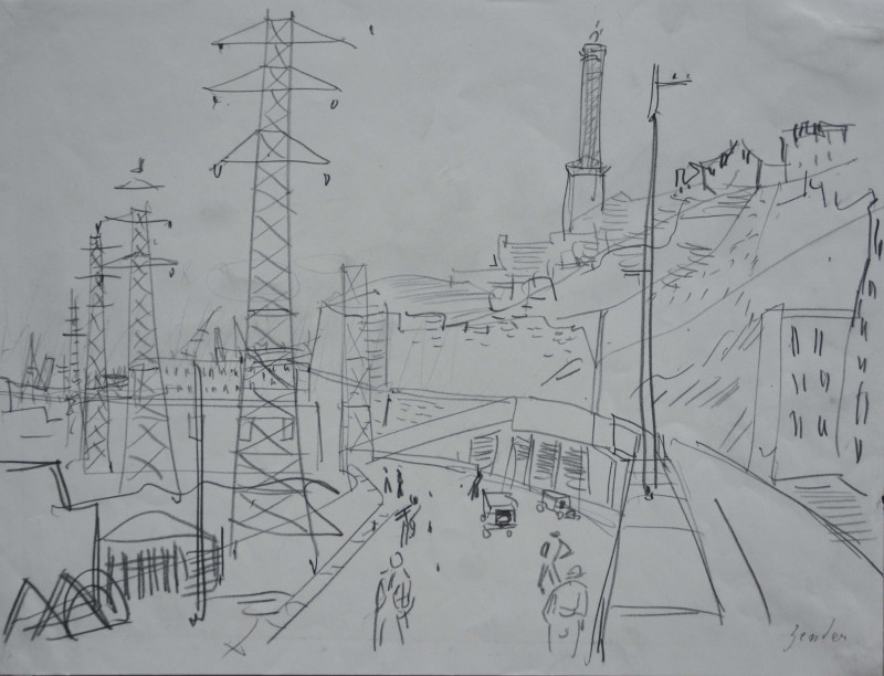 Szene mit Hochspanungsmasten