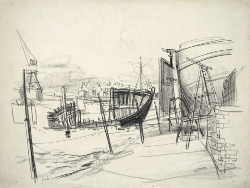 Schiffswrack im Hafen