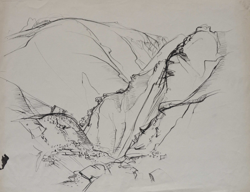 Skizze, Steiler Berghang