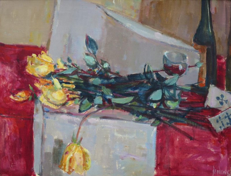 Stillleben mit gelben Rosen, 1960.
