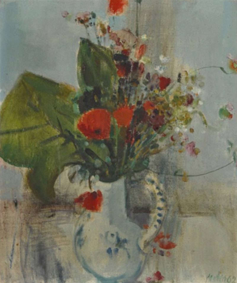 Sommerstrauss in Keramikvase, 1967