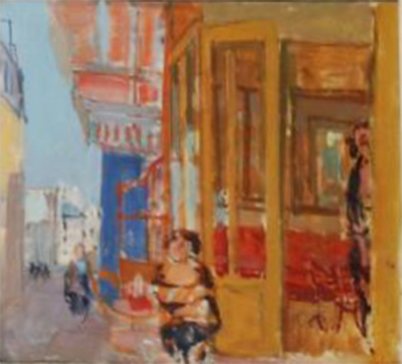 Café an einer Strassenecke in Paris, 1955