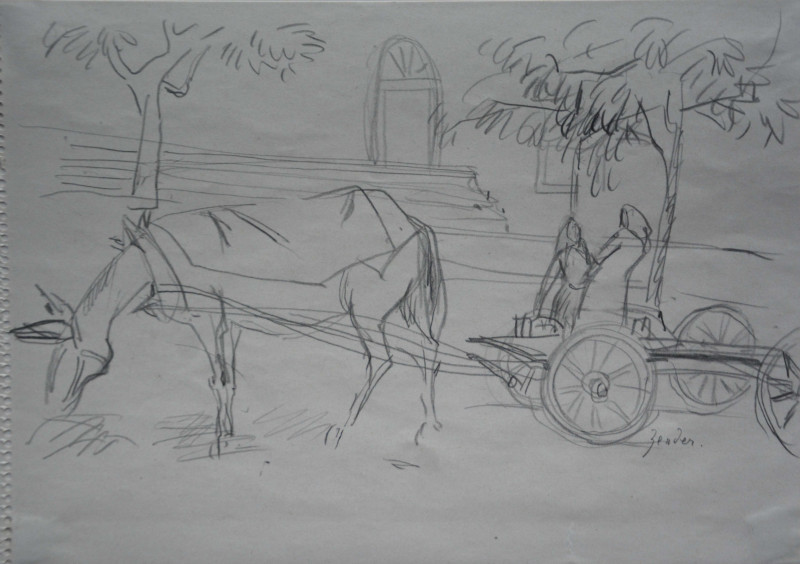 Szene mit Pferd und Karren