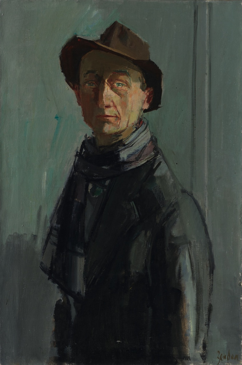 Selbstporträt mit Schal, um 1944