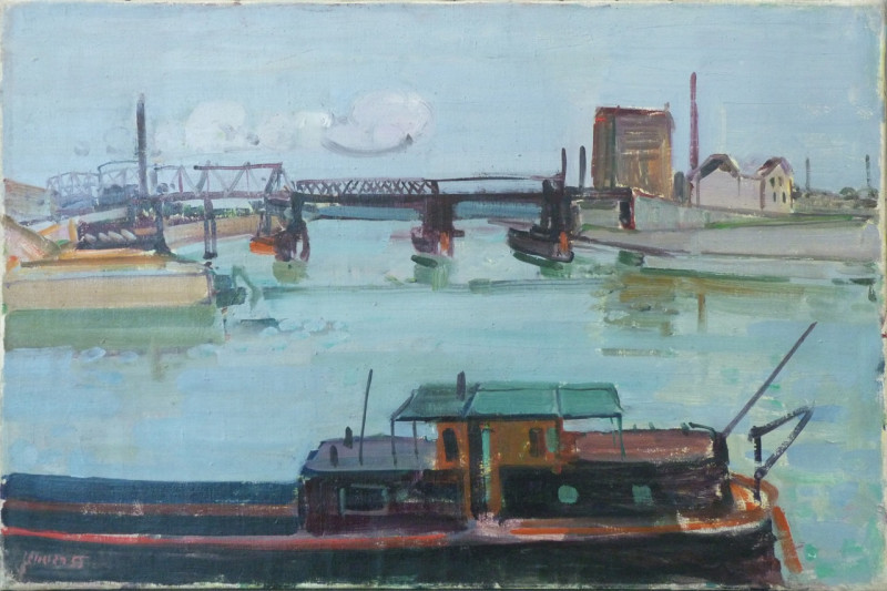 La seine en banlieue, 1955