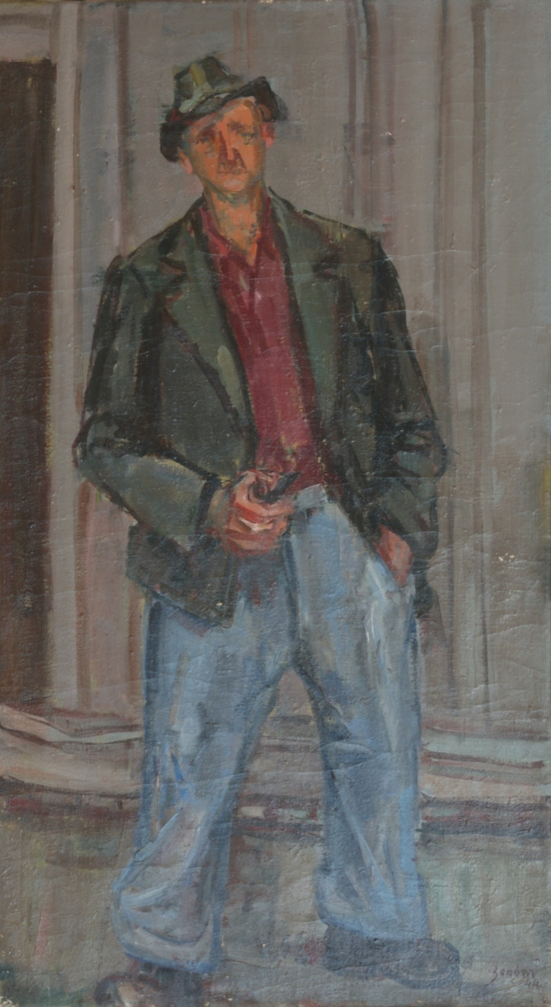 Stehender Mann mit Pfeife in der Hand, 1944