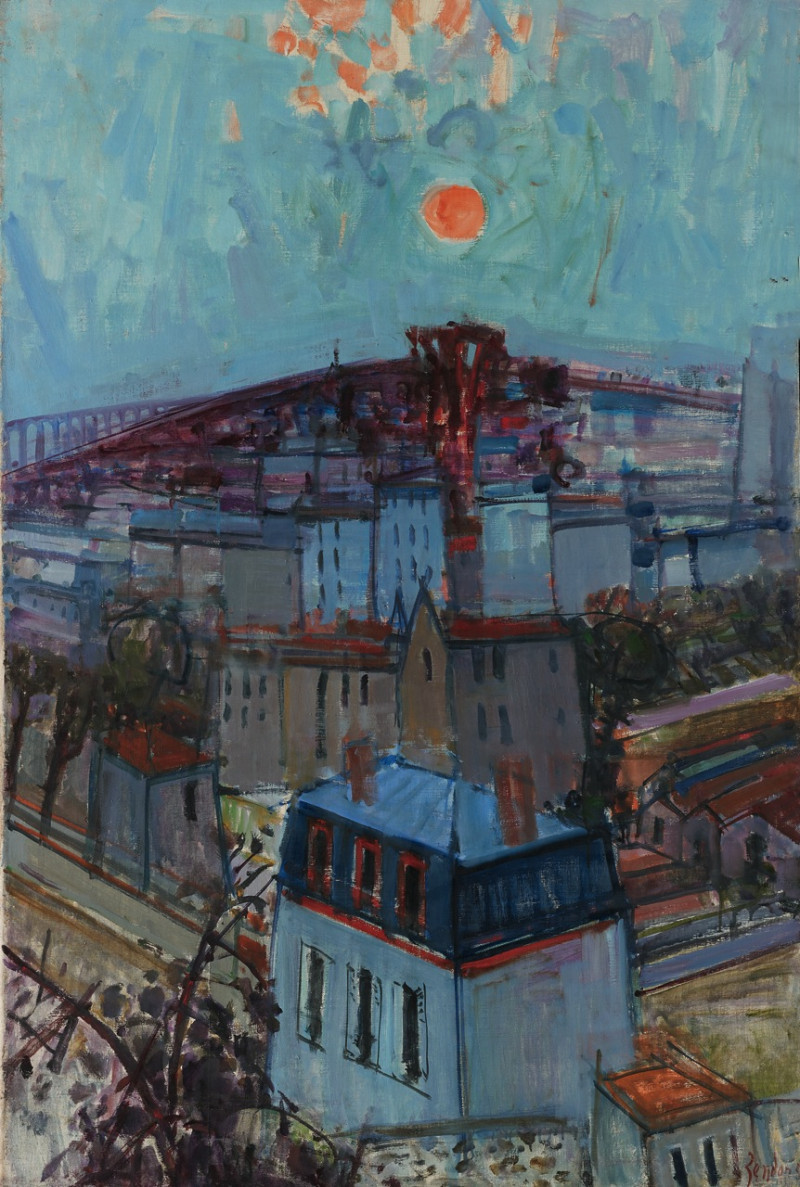 Le soleil couchant en Banlieue, 1955