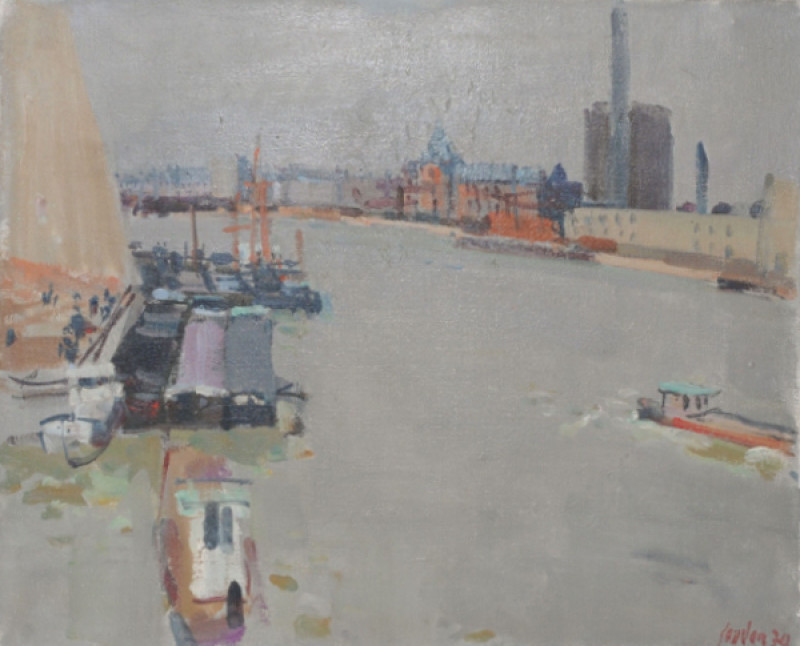 Lastkähne auf der Seine, 1974