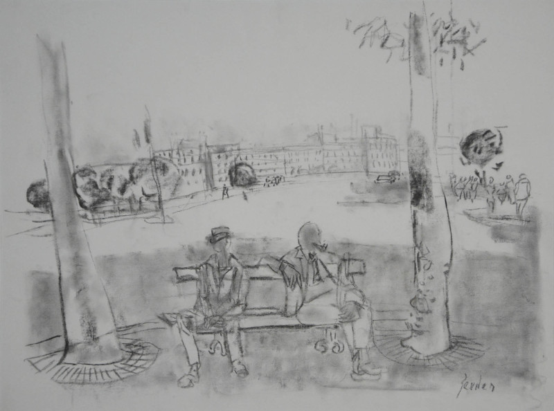 Parklandschaft mit Figurenstaffage