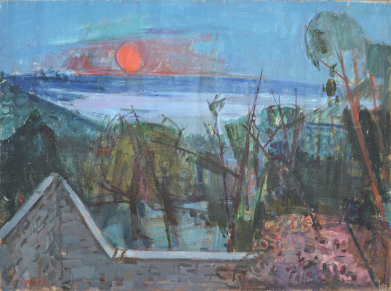 La lune rouge (Nebelfeld mit Mondaufgang), 1956